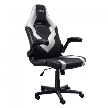 SILLA GAMER TRUST GXT 703 NEGRA/BLANCA 25130 ELEVADOR DE GAS CLASE 4 REPOSABRAZOS ABATIBLES BLOQUEO DE INCLINACION Max. 140Kg