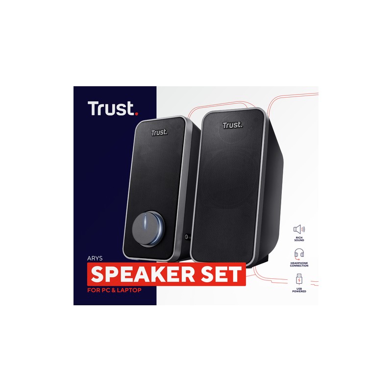 Altavoces Arys 2.0 Negro Trust