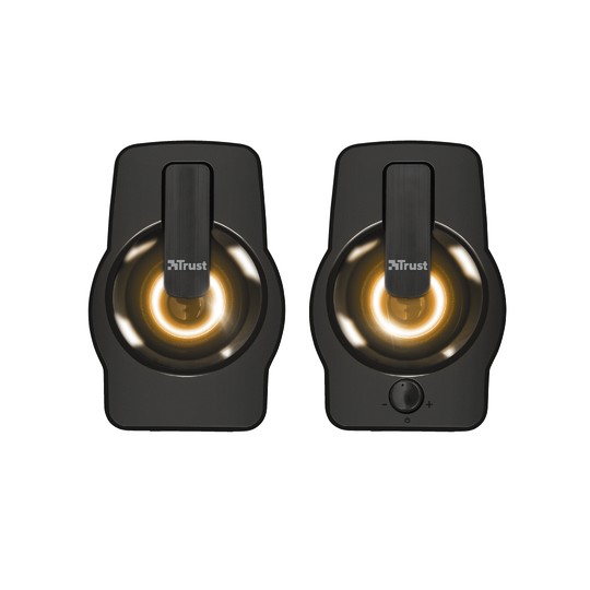 Altavoces 2.0 Trust 2.0 Gemi Rgb 12w Rms Iluminacion Led Alimentados Por Usb Color Negro 22948
