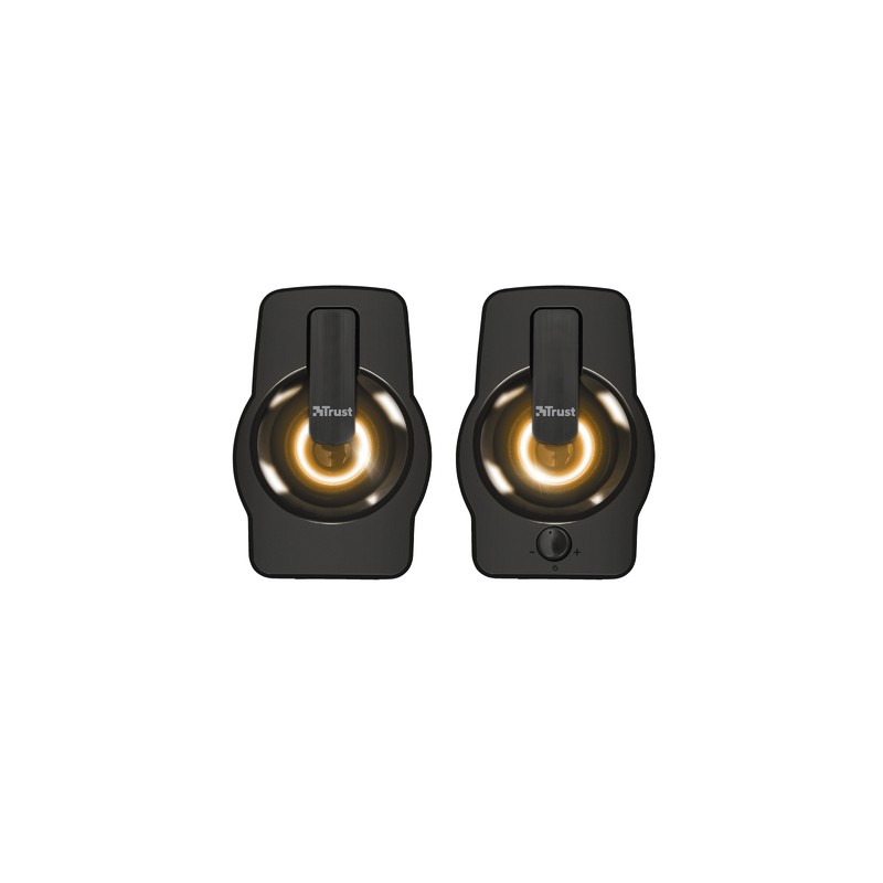 Altavoces 2.0 Trust 2.0 Gemi Rgb 12w Rms Iluminacion Led Alimentados Por Usb Color Negro 22948