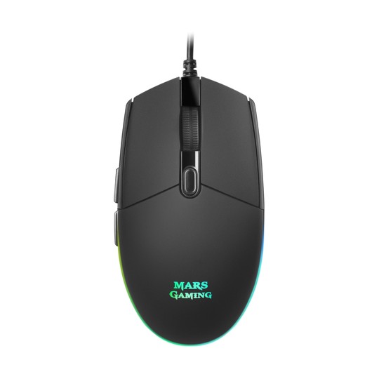 Mouse Mars Gaming Rgb Mmg Black 3200dpi 6 Botones Iluminacion Flow Switches Huano