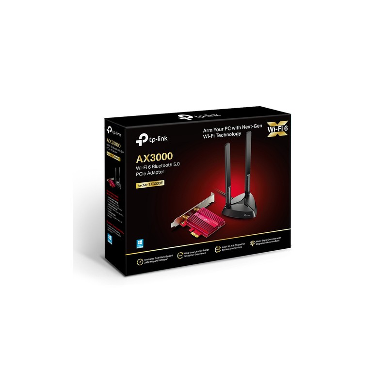 Pci Express Wifi 6 Dualband Y Bluetooth 5.0 Tp-link Archer Tx3000e Wifi 6 2402 Mbps (5 Ghz) + 574 Mb
