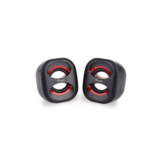 Altavoces 2.0 Equip Life Mini 6w Rms Color Negro Y Rojo Jack 3.5" Alimetancion Usb