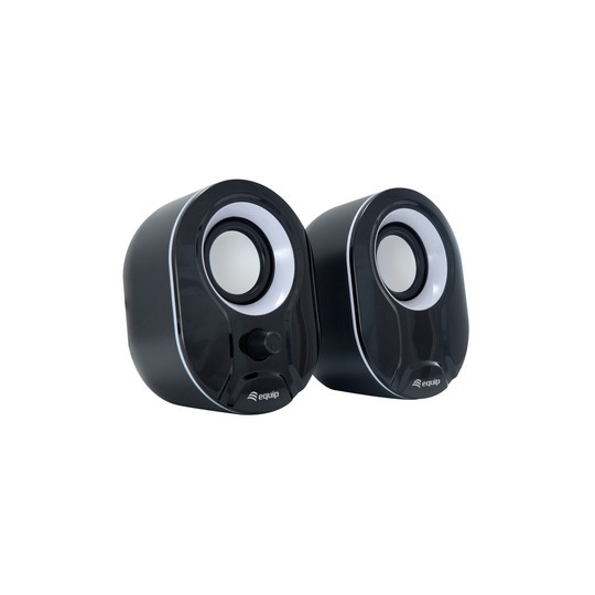 Altavoces 2.0 Equip Life 6w Rms Color Negro Y Blanco Jack 3.5" Control De Volumen Alimetancion Usb