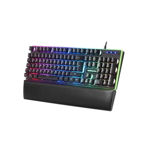 Teclado Mars Gaming Mk320 H-mechanical Red Iluminacion Rgb En Teclas Y Contorno Panel De Aluminio Reposamuñecas Anti-ghosting