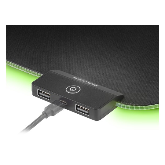 Alfombrilla Mars Gaming Mmprgb2 Iluminacion Rgb En Contorno Tamaño Xxl 800x300mm 4mm Integra Hub 2xusb 2.0