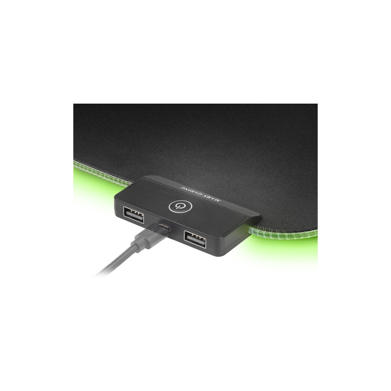Alfombrilla Mars Gaming Mmprgb2 Iluminacion Rgb En Contorno Tamaño Xxl 800x300mm 4mm Integra Hub 2xusb 2.0