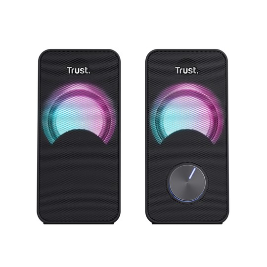 Altavoces 2.0 Trust 2.0 Arys Rgb 6w Rms 12w Max Autoalimentado Usb Led Color Negro 23120