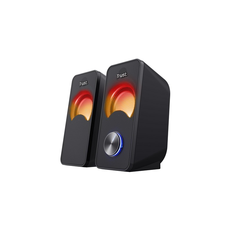 Altavoces 2.0 Trust 2.0 Arys Rgb 6w Rms 12w Max Autoalimentado Usb Led Color Negro 23120