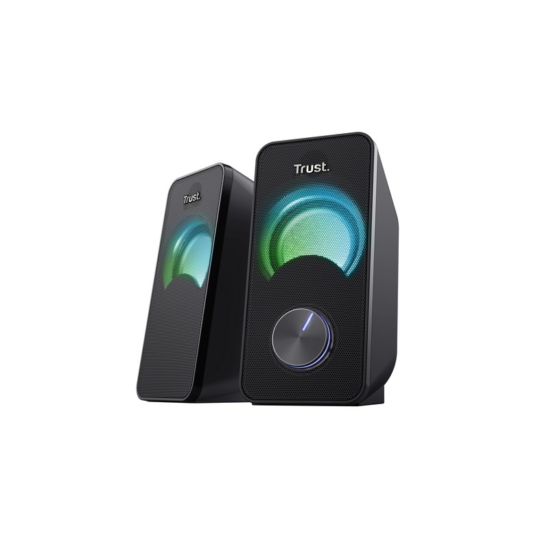 Altavoces 2.0 Trust 2.0 Arys Rgb 6w Rms 12w Max Autoalimentado Usb Led Color Negro 23120