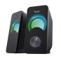 Altavoces 2.0 Trust 2.0 Arys Rgb 6w Rms 12w Max Autoalimentado Usb Led Color Negro 23120