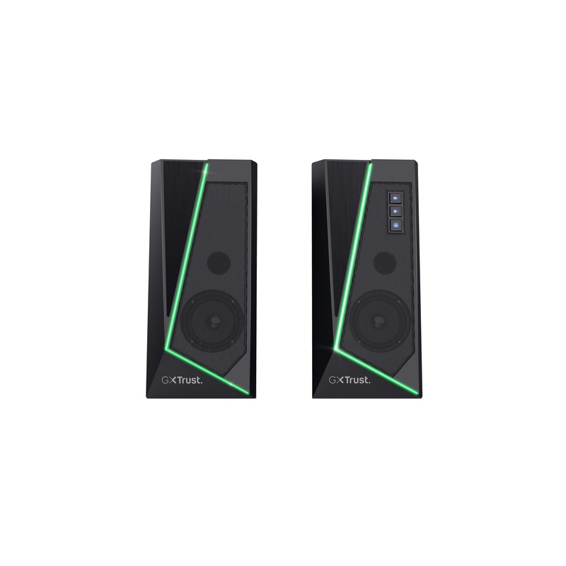 Altavoces 2.0 Trust 2.0 Zoxa Rgb 6w Rms 12w Max 6 Modos Iluminacion Autoalimentado Usb Led Color Negro 24070