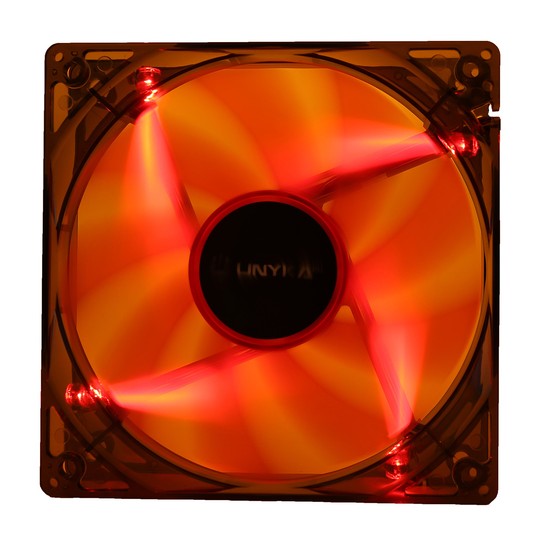 Ventilador Interno Unykach 120mm Translucido Con Led Red 9 Aspas