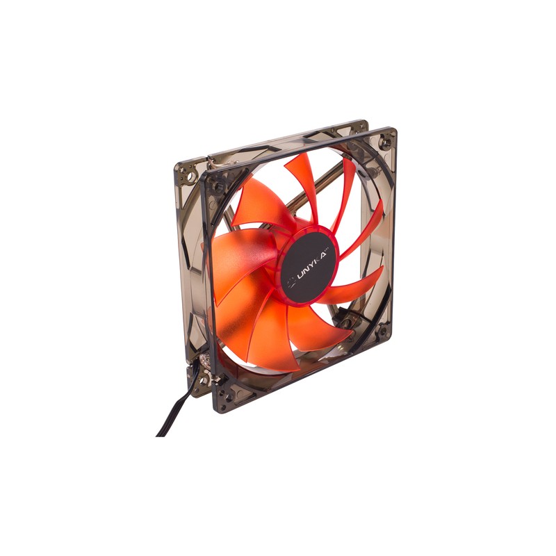 Ventilador Interno Unykach 120mm Translucido Con Led Red 9 Aspas