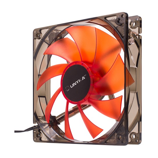 Ventilador Interno Unykach 120mm Translucido Con Led Red 9 Aspas