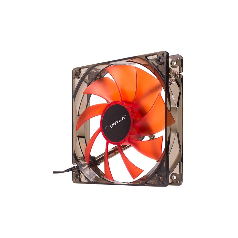 Ventilador Interno Unykach 120mm Translucido Con Led Red 9 Aspas