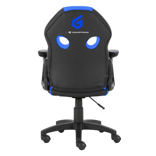 Silla Gamer Junior Conceptronic Eyota06b Color Negro Detalles En Azul Recubrimiento Pu De Alta Calidaddiseño Ergonomico