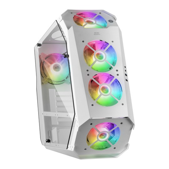 Caja Atx Semitorre Gaming Mars Gaming Mc51 White Diseño Extremo 5 Ventiladores 120mm Chroma Rgb Late