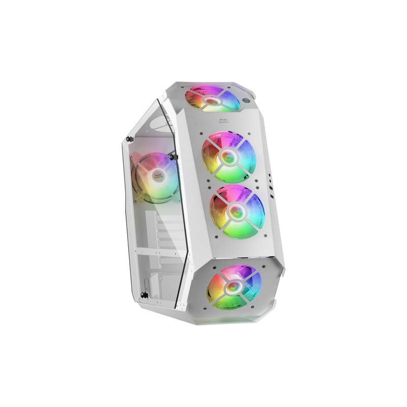 Caja Atx Semitorre Gaming Mars Gaming Mc51 White Diseño Extremo 5 Ventiladores 120mm Chroma Rgb Late