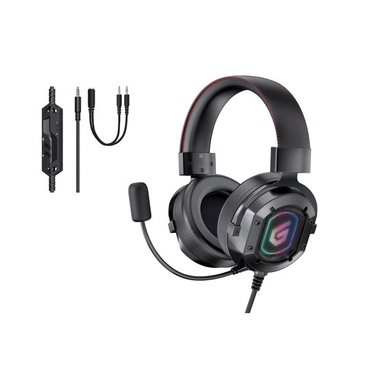 Headset Jack 3.5mm Gaming 7.1 Athan03b Rgb Compatible Pc, Ps5, Xbox One Conceptronic