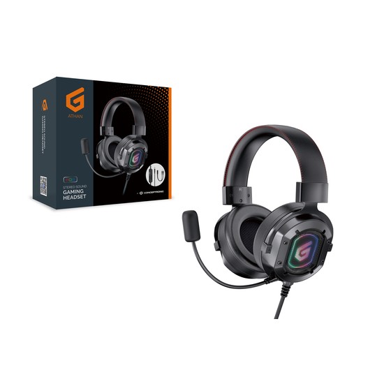 Headset Jack 3.5mm Gaming 7.1 Athan03b Rgb Compatible Pc, Ps5, Xbox One Conceptronic