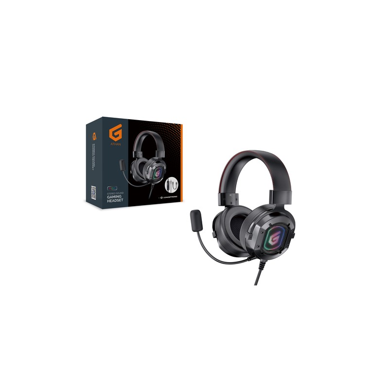 Headset Jack 3.5mm Gaming 7.1 Athan03b Rgb Compatible Pc, Ps5, Xbox One Conceptronic