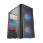 Caja Microatx Gaming Mars Gaming Mc300 Black Frontal Mesh 3xventiladores 120mm Rgb Lateral De Crista