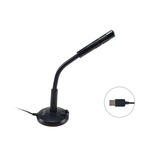 Microfono Sobremesa Equip Life Onmidireccional Usb Brazo Flexible Boton Mute