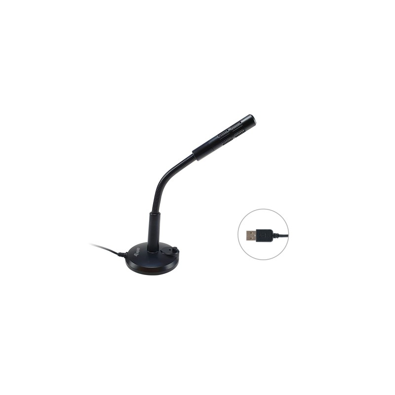 Microfono Sobremesa Equip Life Onmidireccional Usb Brazo Flexible Boton Mute