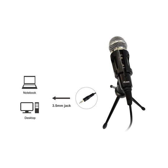 Microfono Sobremesa Equip Life Onmidireccional Jack 3.5" Cancelacion Ruido Boton Mute