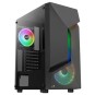 Caja Atx Semitorre Gaming Aerocool Scape Black V3 Frontal Con Linea Argb Incluye 3 Ventiladores Argb