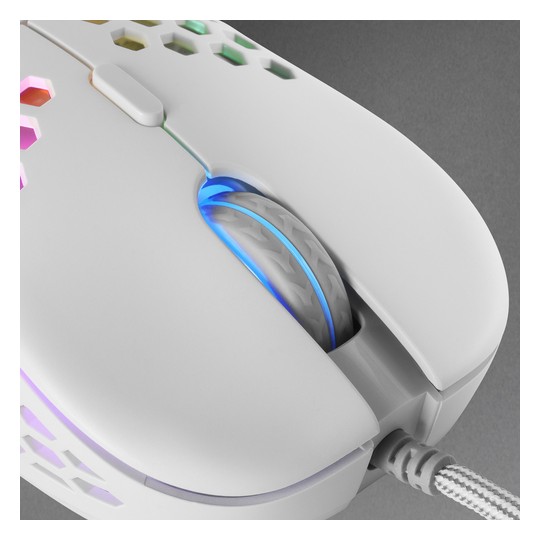 Mouse Mars Gaming Rgb Mm55w Dise¾o Hive White 12800dpi A825pro Switch Huano Superficie Perforada Ilu
