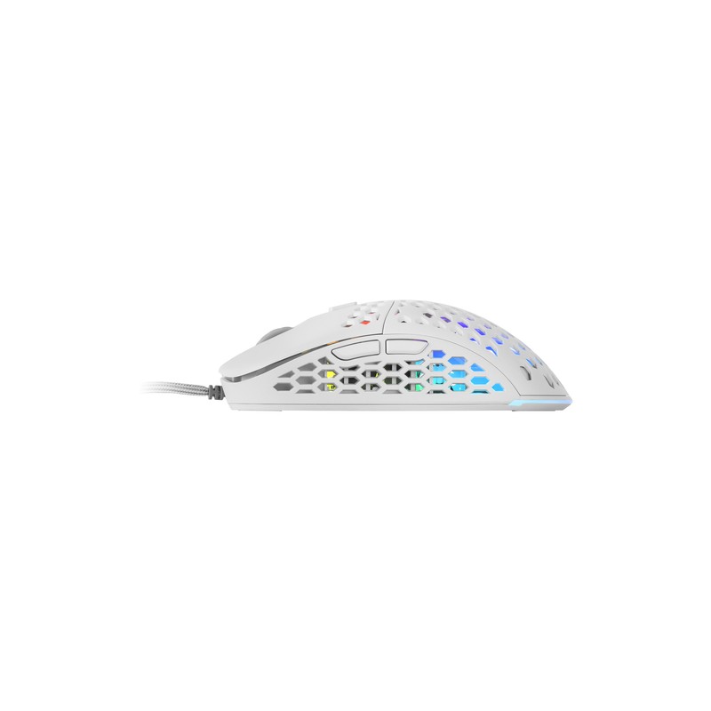 Mouse Mars Gaming Rgb Mm55w Dise¾o Hive White 12800dpi A825pro Switch Huano Superficie Perforada Ilu