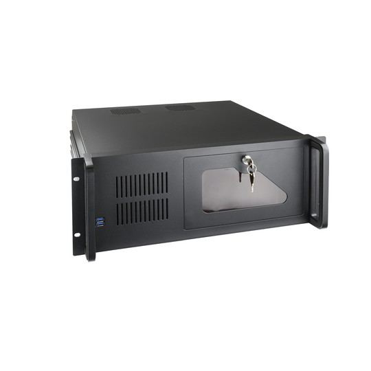 Caja Rack 19" 4u Tooq Rack-406n-usb3 Frontal Con Puerta Y Rejilla Con Llave Chasis De Acero 1.2mm Color Negro