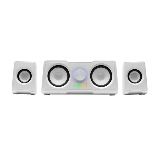 Altavoces 2.2 Mars Gaming Ms22w Sistema De Doble Subwoofer 35w Rgb Flow Conexion Jack 3.5mm Color Blanco Alimentacion Por Usb