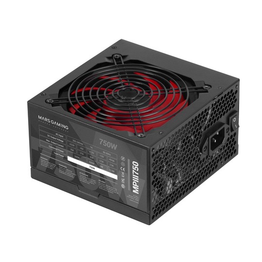 Fuente De Alimentacion Tacens Mars Gaming Mpiii 750w, Eficiencia 85% Pfc Activo Vent 12x12 14db Hasw