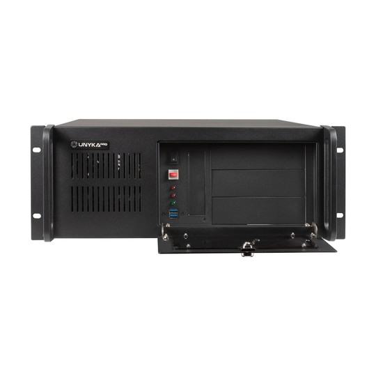 Caja Rack 19" 4u Unyka Uk 4229 Evo Forntal Con Puerta De Seguridad Filtro Antipolvo Usb 3.0 Sin Fuente De Alimentación