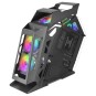Caja Microatx Gaming Mars Gaming Mc61 Black Diseño Premium Controladora Argb Con Mando 4 Ventiladores De 120 Rgb Sin Fuente