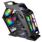 Caja Microatx Gaming Mars Gaming Mc61 Black Diseño Premium Controladora Argb Con Mando 4 Ventiladores De 120 Rgb Sin Fuente