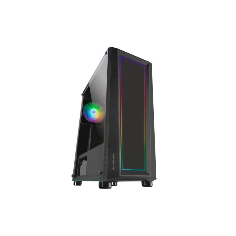 Caja Atx Semitorre Gaming Mars Gaming Mc-art Black Lateral Y Frontal Personalizable Con Iluminacion