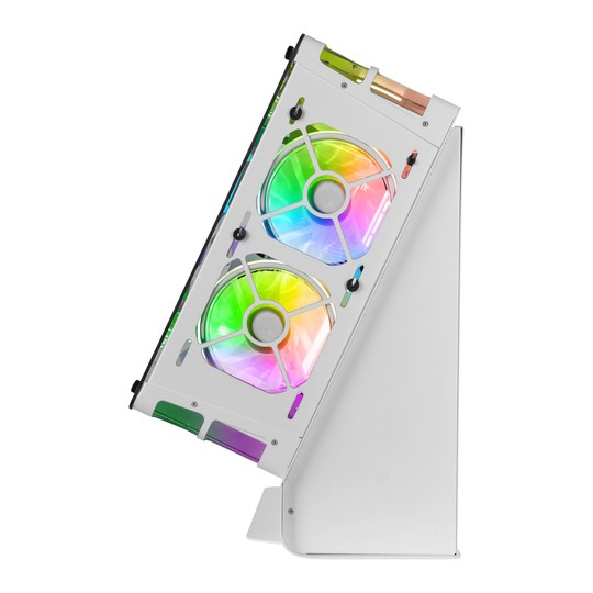 Caja Microatx Gaming Mars Gaming Mcb White Diseño Custom Premium Sistema Modular Sin Fuente De Alimentacion