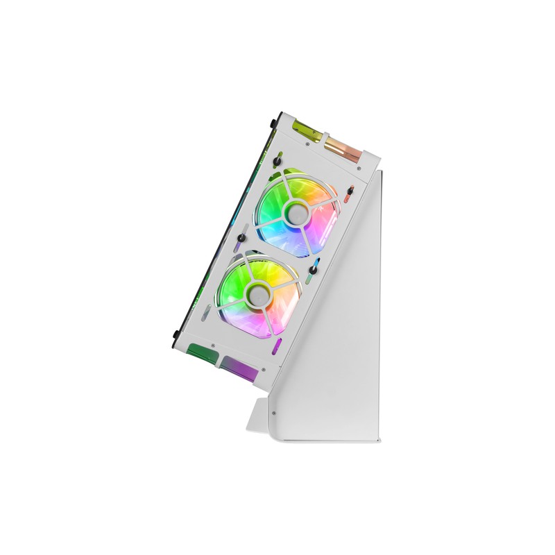 Caja Microatx Gaming Mars Gaming Mcb White Diseño Custom Premium Sistema Modular Sin Fuente De Alimentacion