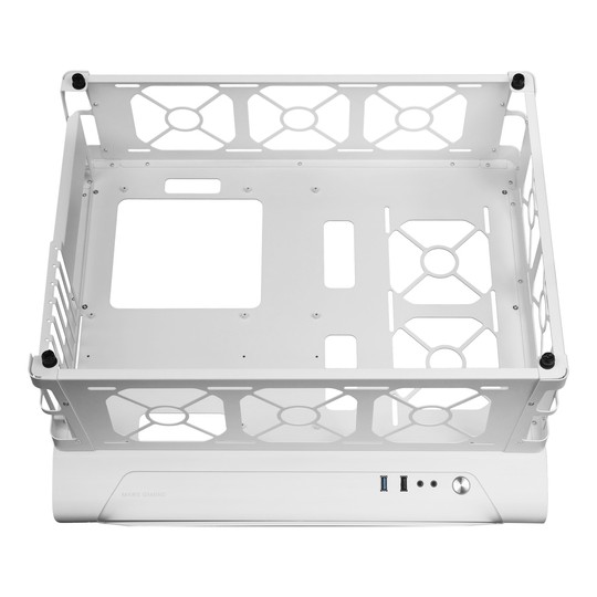 Caja Microatx Gaming Mars Gaming Mcb White Diseño Custom Premium Sistema Modular Sin Fuente De Alimentacion