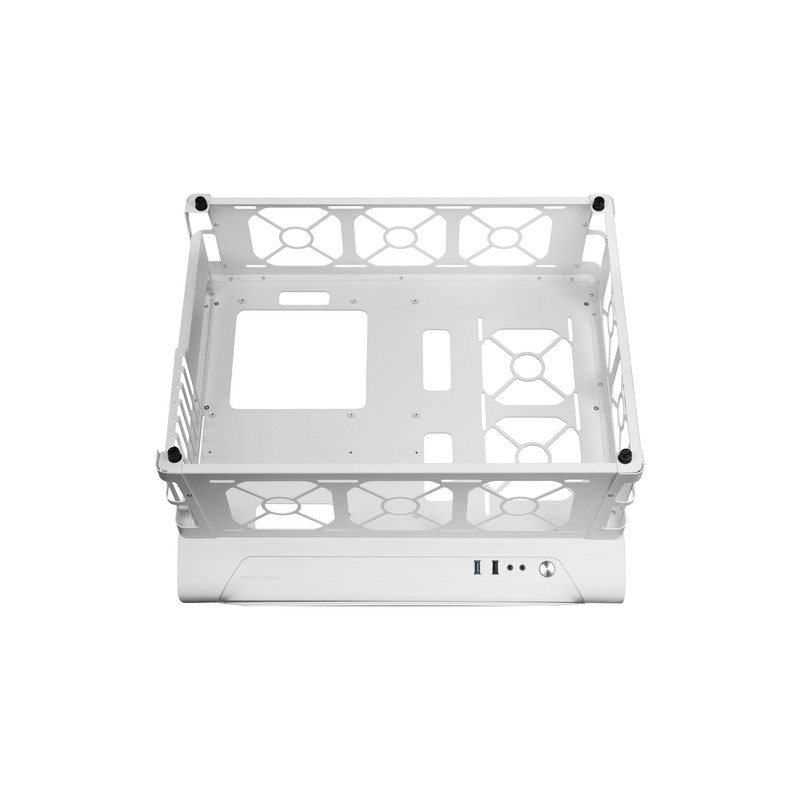 Caja Microatx Gaming Mars Gaming Mcb White Diseño Custom Premium Sistema Modular Sin Fuente De Alimentacion