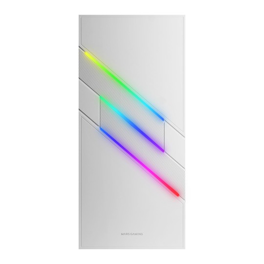 Caja Atx Semitorre Gaming Mars Gaming Mc-u3 White Xl Frontal Argb Con Ventilador Trasero Sincronizad