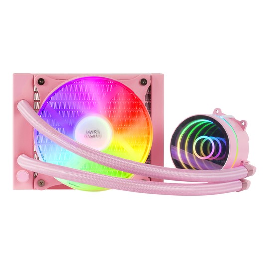 Sistema De Refrigerancion Liquida Mars Gaming Ml-one120 Pink 12x12 Iluminacion Frgb Tpd 200w Para Procesadores Intel Y Amd