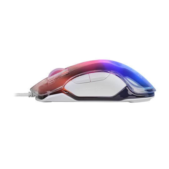 Mouse Mars Gaming Rgb Mmgloww White 12800dpi Iluminacion Total Chroma-glow Con Cuerpo Acabado En Espejo Switches Mecanicos Huano