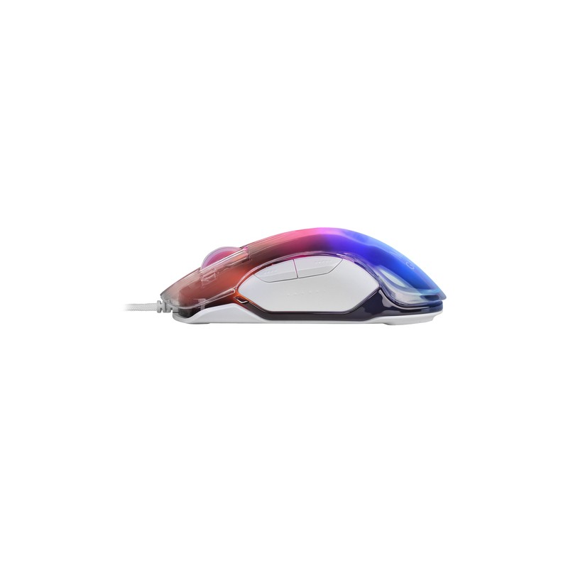 Mouse Mars Gaming Rgb Mmgloww White 12800dpi Iluminacion Total Chroma-glow Con Cuerpo Acabado En Espejo Switches Mecanicos Huano
