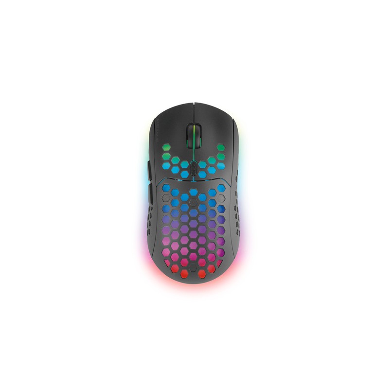 Mouse Mars Gaming Wireless Rgb Mmw3 Black Usb 2.4g Bateria Recargable 3200dpi Ultraligero Hive Iluminacion Rgb Flow