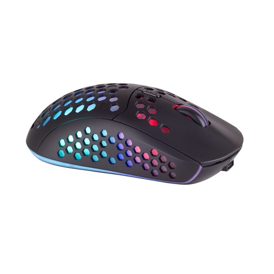 Mouse Mars Gaming Wireless Rgb Mmw3 Black Usb 2.4g Bateria Recargable 3200dpi Ultraligero Hive Iluminacion Rgb Flow